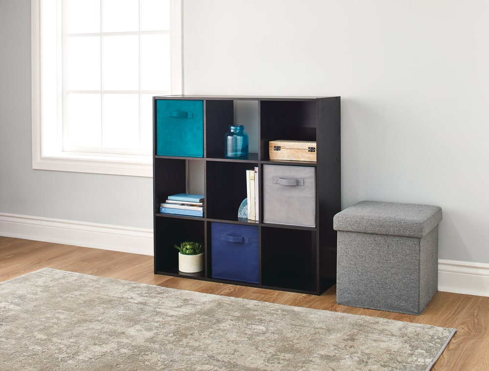 For Living 9 Cube Storage Organizer, Cube Bookcase With Storage Bins