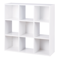 For Living  9-Cube Storage Organizer,  Bookcase/Bookshelf, White Front_Angled_Left