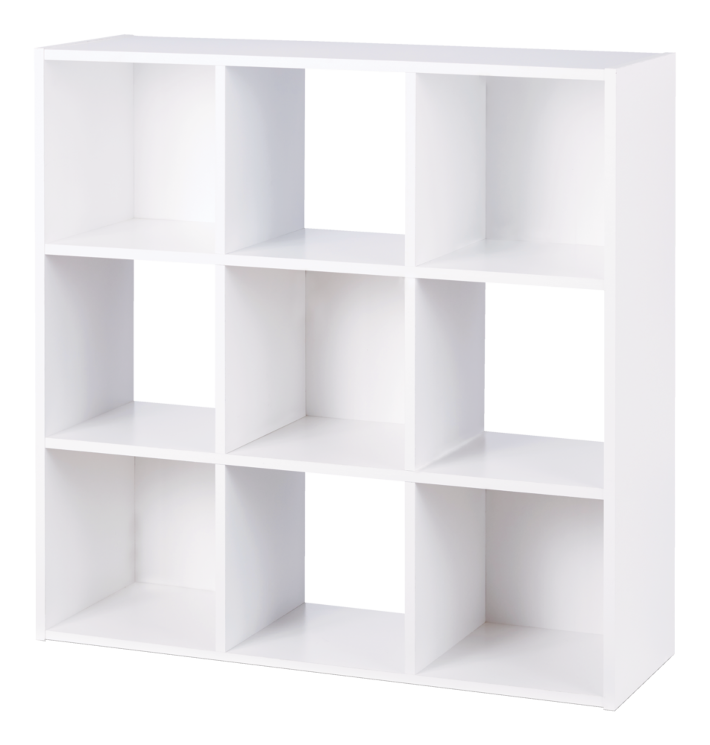 For Living  9-Cube Storage Organizer,  Bookcase/Bookshelf, White Front_Angled_Left