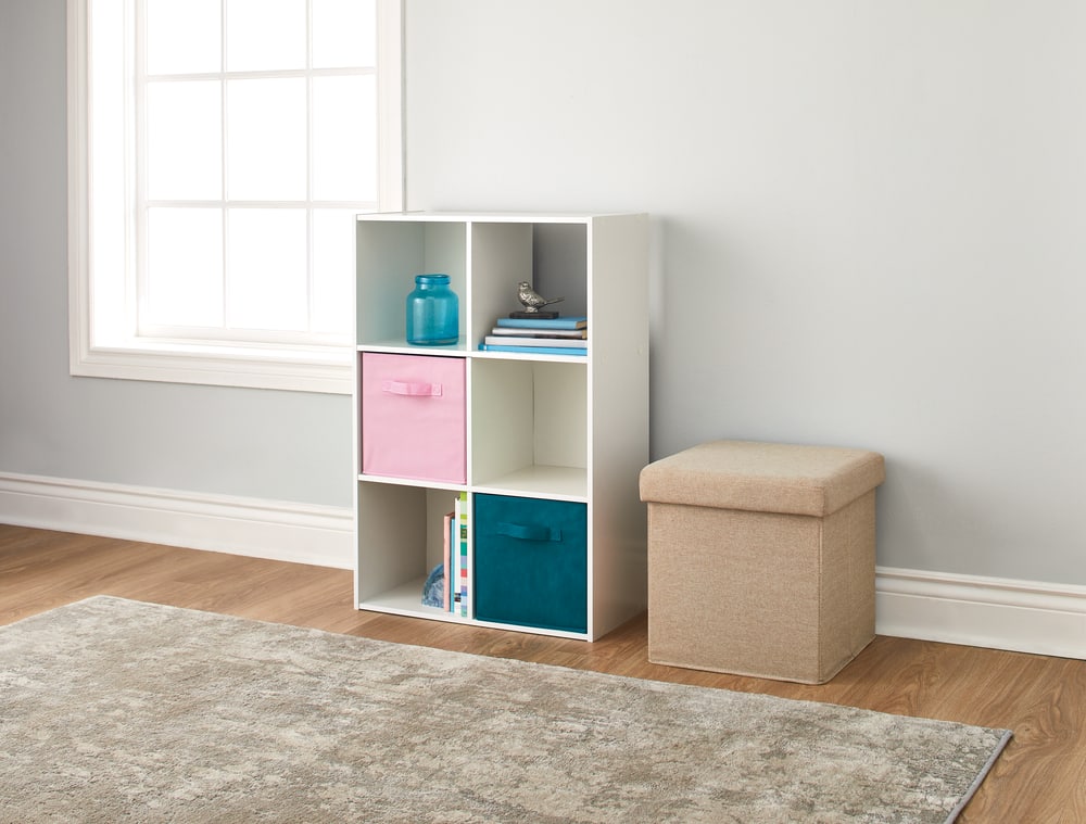For Living 6 Cube Storage Organizer, White Bookcase Organizer