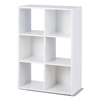 For Living 6-Cube Storage Organizer, Bookcase/Bookshelf, White Front_Angled_Left