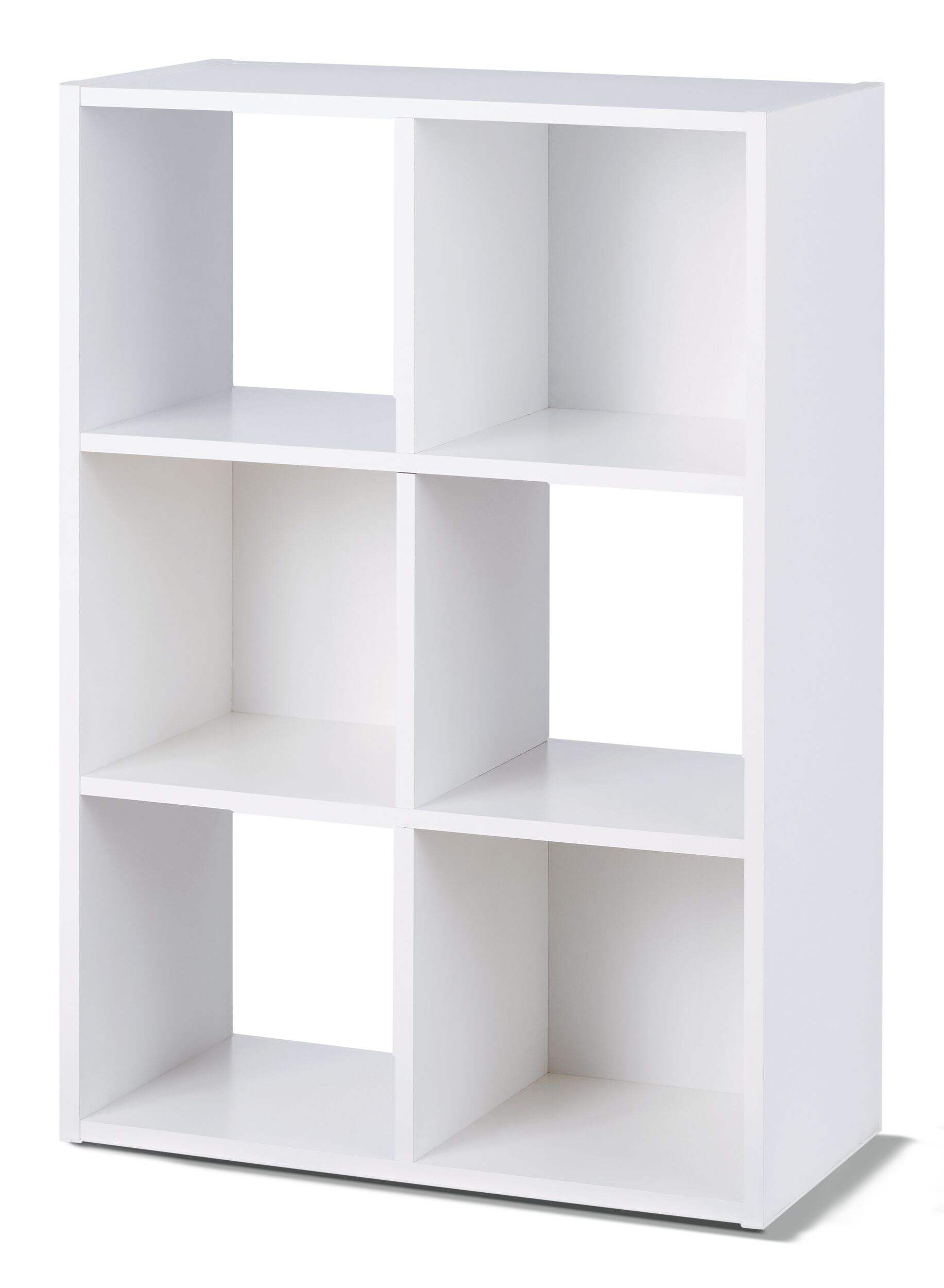 For Living 6-Cube Storage Organizer, Bookcase/Bookshelf, White Front_Angled_Left
