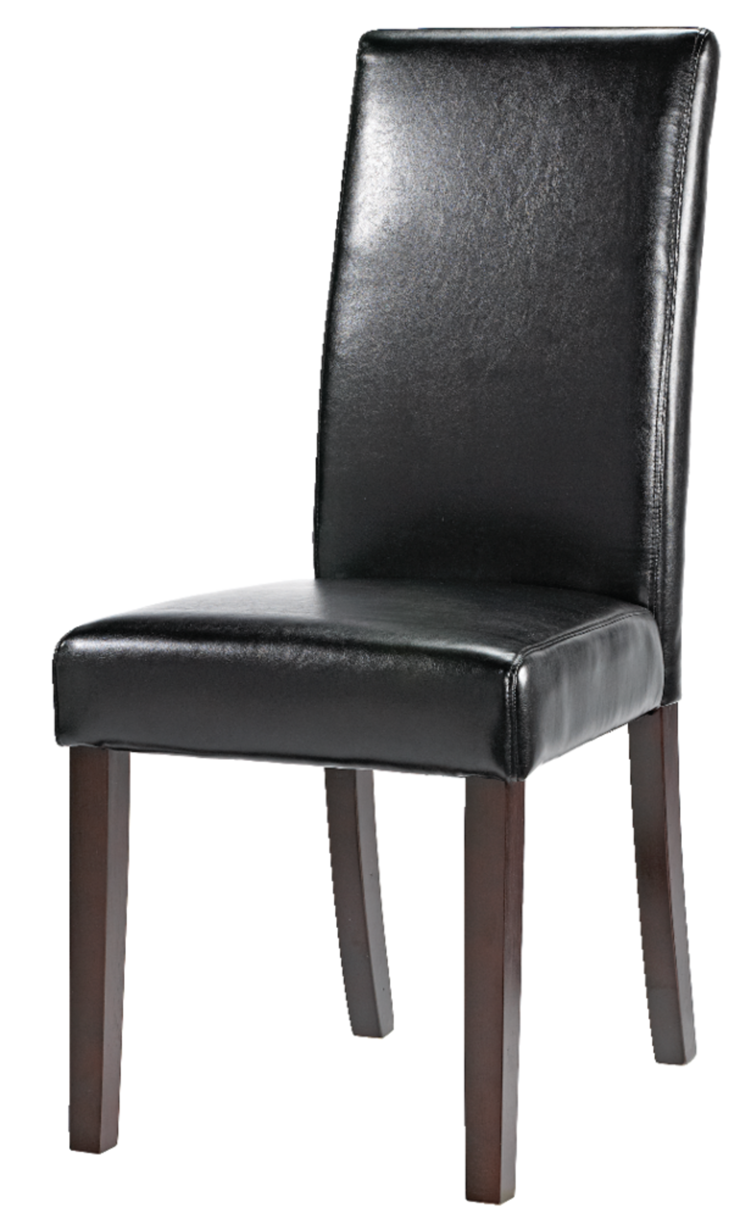 CANVAS  Bonded Leather Upholstered  Dining Chair With Solid Wood Legs, Black Front_Angled_Left