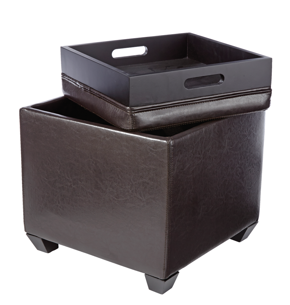 For Living Storage Cube Ottoman/Footrest/Seat With BuiltIn Tray Table