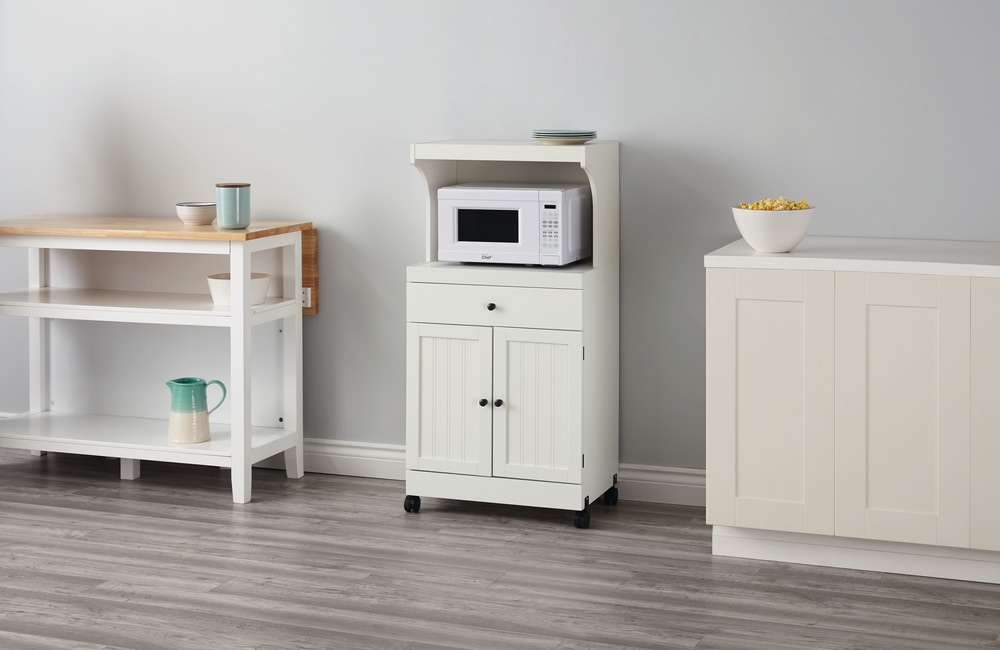 For Living 2 Door 1 Drawer Microwave Cart Stand Kitchen Storage Cabinet With Wheels White Canadian Tire Kitchen Storage Cabinet With Wheels, Under Cabinet Pull Out Laundry Basketball