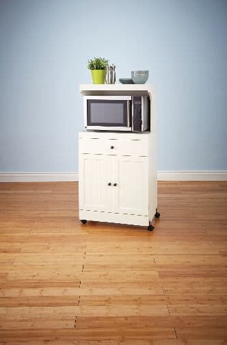 For Living 2 Door 1 Drawer Microwave Cart Stand Kitchen Storage Cabinet With Wheels White Canadian Tire