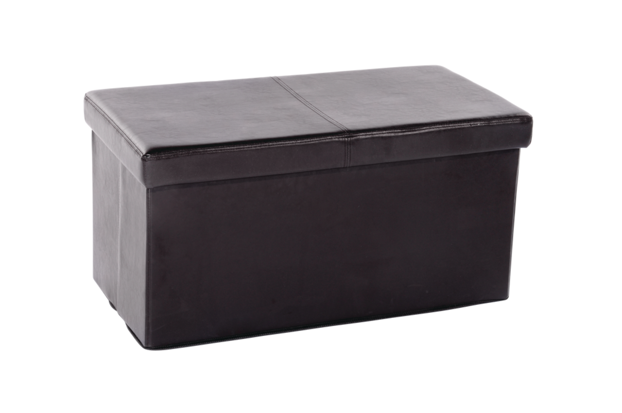 For Living Folding Storage Ottoman Bench With Padded Seat Espresso Brown Canadian Tire