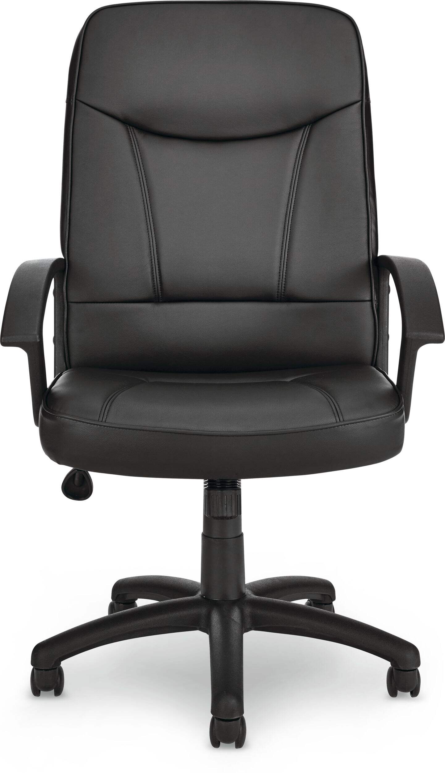 For Living PU Leather Height Adjustable Executive Swivel Office/Desk Chair, Black Front_Flat