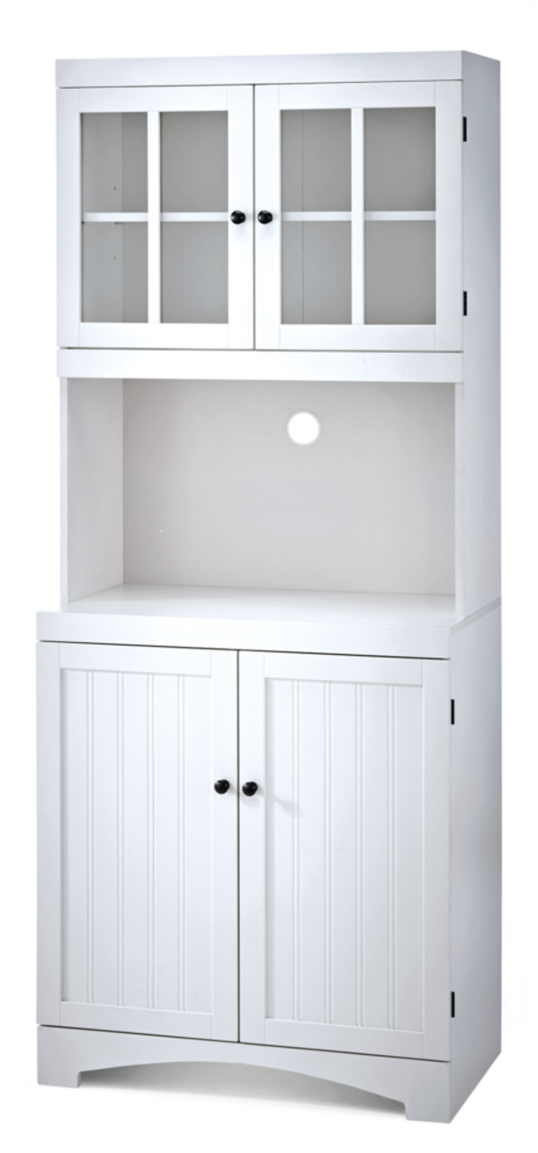 Armoire de rangement de cuisine autoportante avec 4 portes et tablette  ouverte For Living, blanc