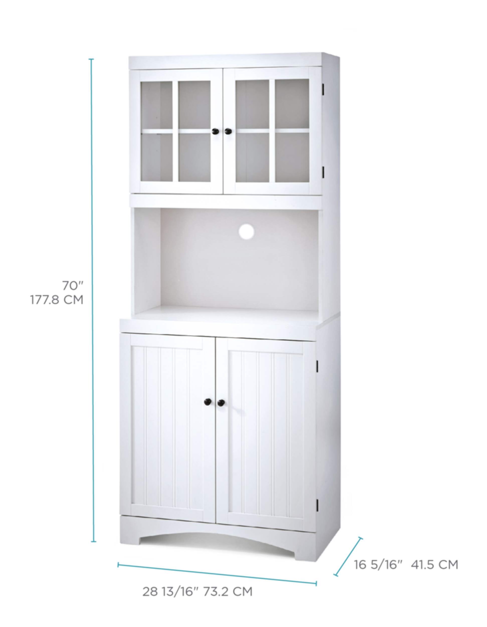 For Living 4-Door Open Shelf Freestanding Kitchen Pantry Storage ...
