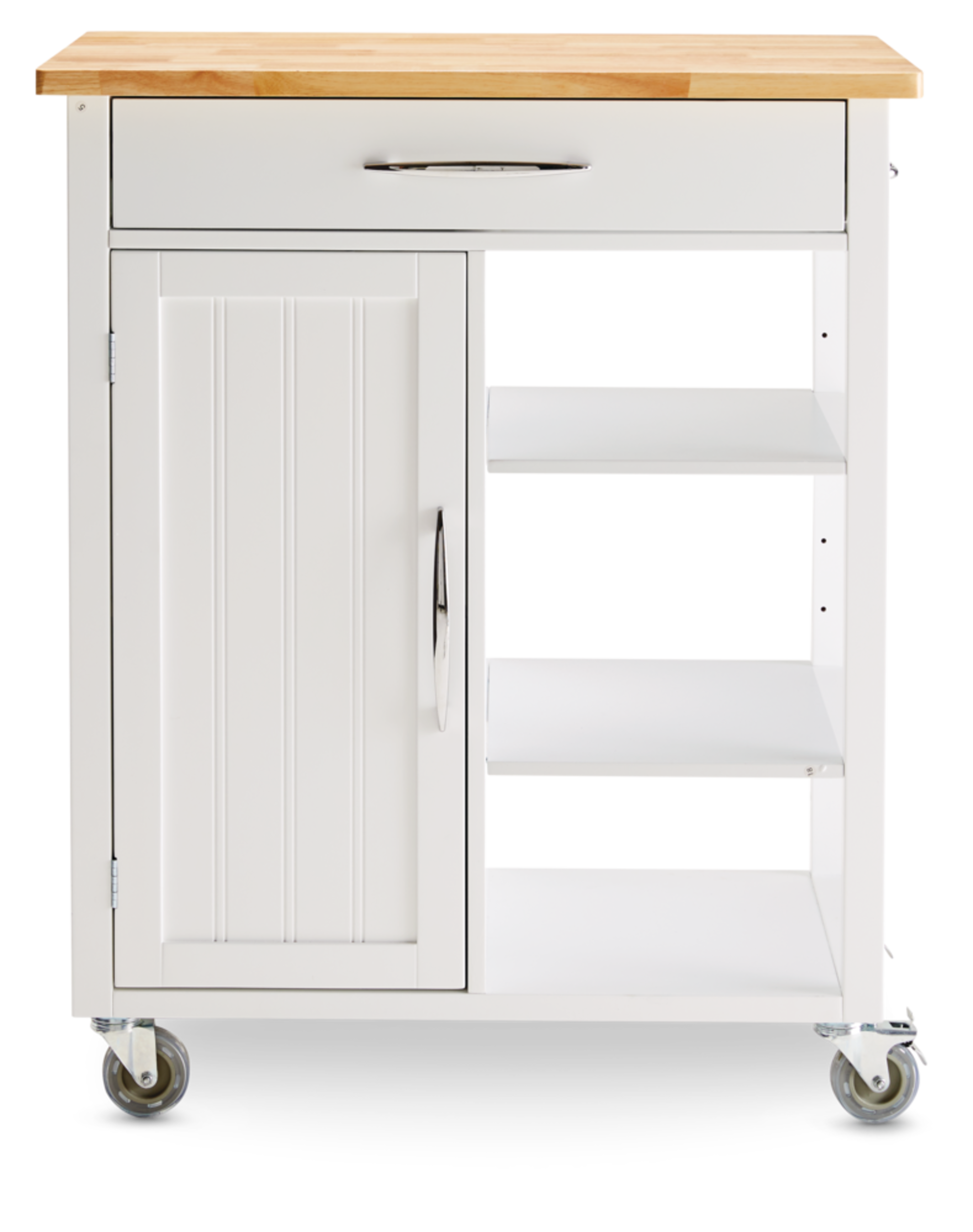 For Living Wood Top Kitchen Utility Storage Cart/Island With Locking