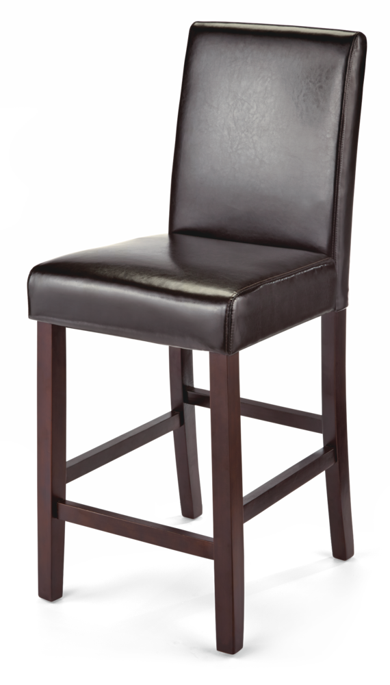 Canvas Parsons Wood Pu Leather Bar, Leather Full Back Bar Stools