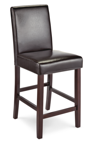 Canvas Parsons Wood Pu Leather Bar, Dark Brown Leather Bar Stools With Backs