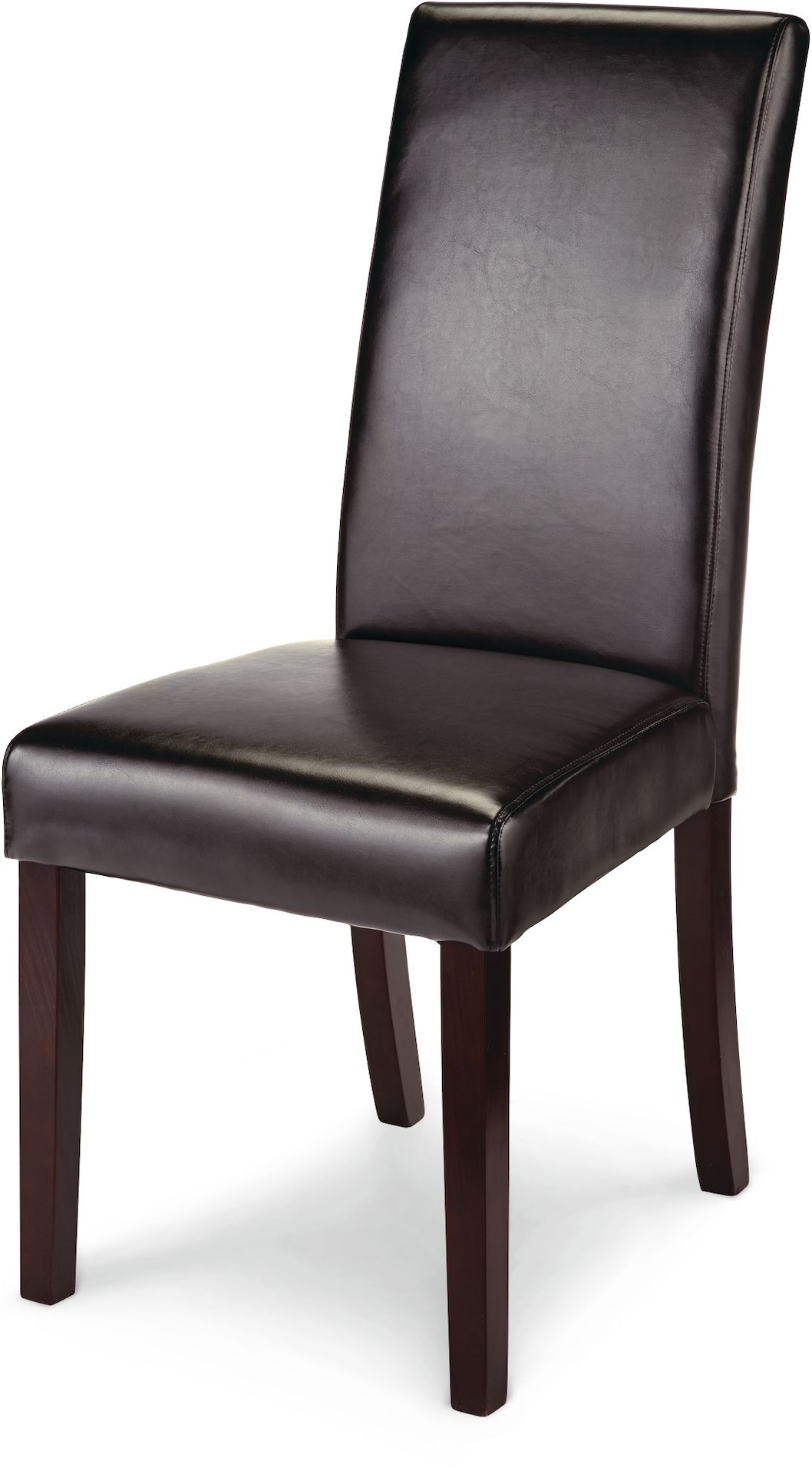 CANVAS  Bonded Leather Upholstered  Dining Chair With Solid Wood Legs, Dark Brown
