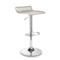 For Living Chrome & PU Leather Counter/Bar Stool Adjustable Height, White