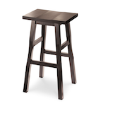 Tabouret de comptoir en bois massif sans accoudoirs sans dossier For Living Shinto, 26 po, espresso foncé Front_Angled_Left