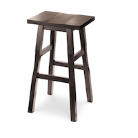For Living Shinto Solid Wood 26" Counter Stool Armless Backless, Dark Espresso