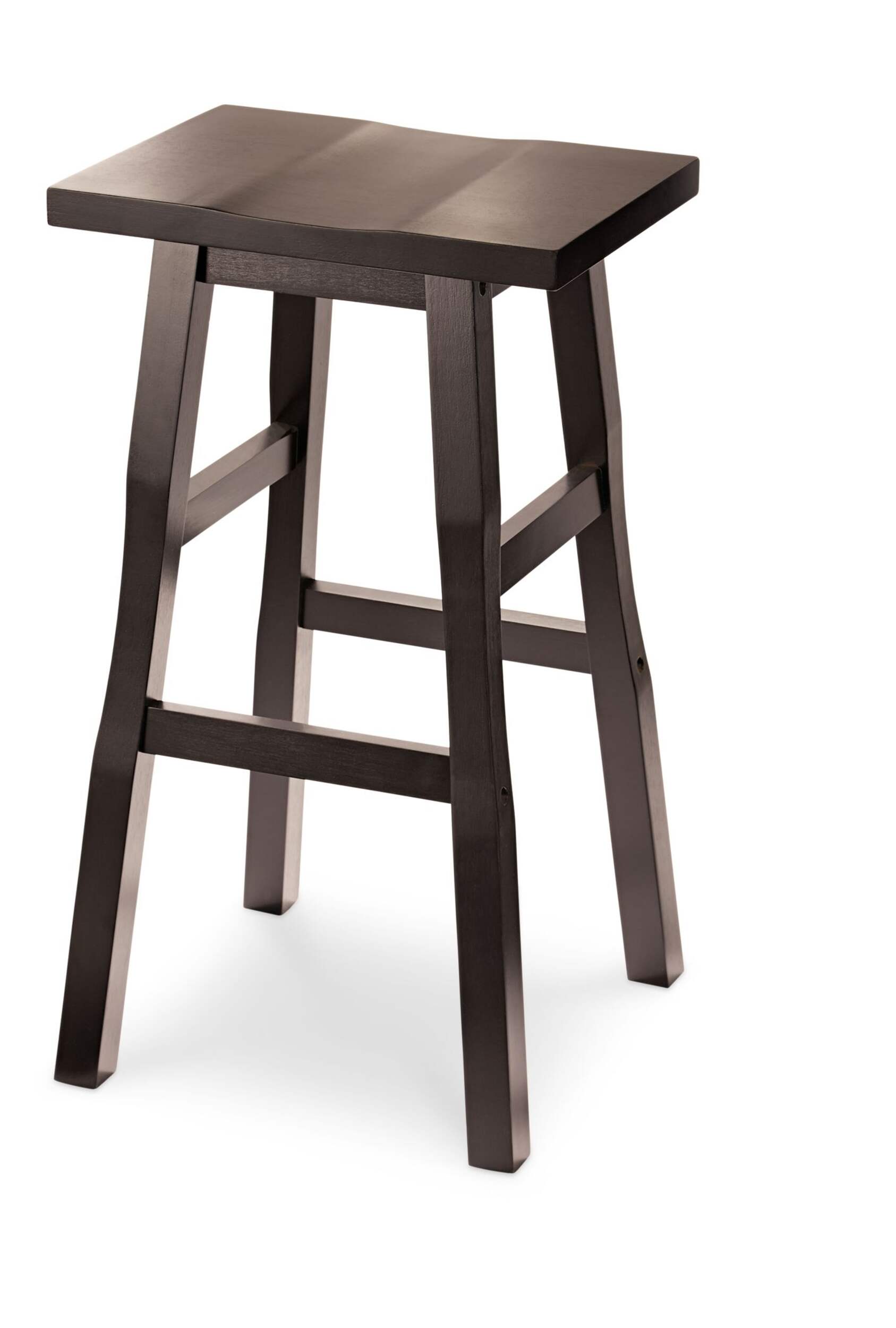 For Living Shinto Solid Wood 26" Counter Stool Armless Backless, Dark Espresso Front_Angled_Left