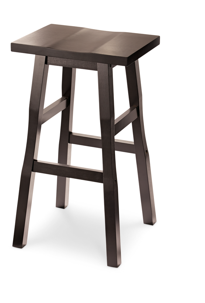 For Living Shinto Solid Wood 26" Counter Stool Armless Backless, Dark