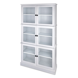 CANVAS Evelyn 6-Door Glass Front Freestanding Kitchen Pantry/Storage Cabinet, White Front_Angled_Left