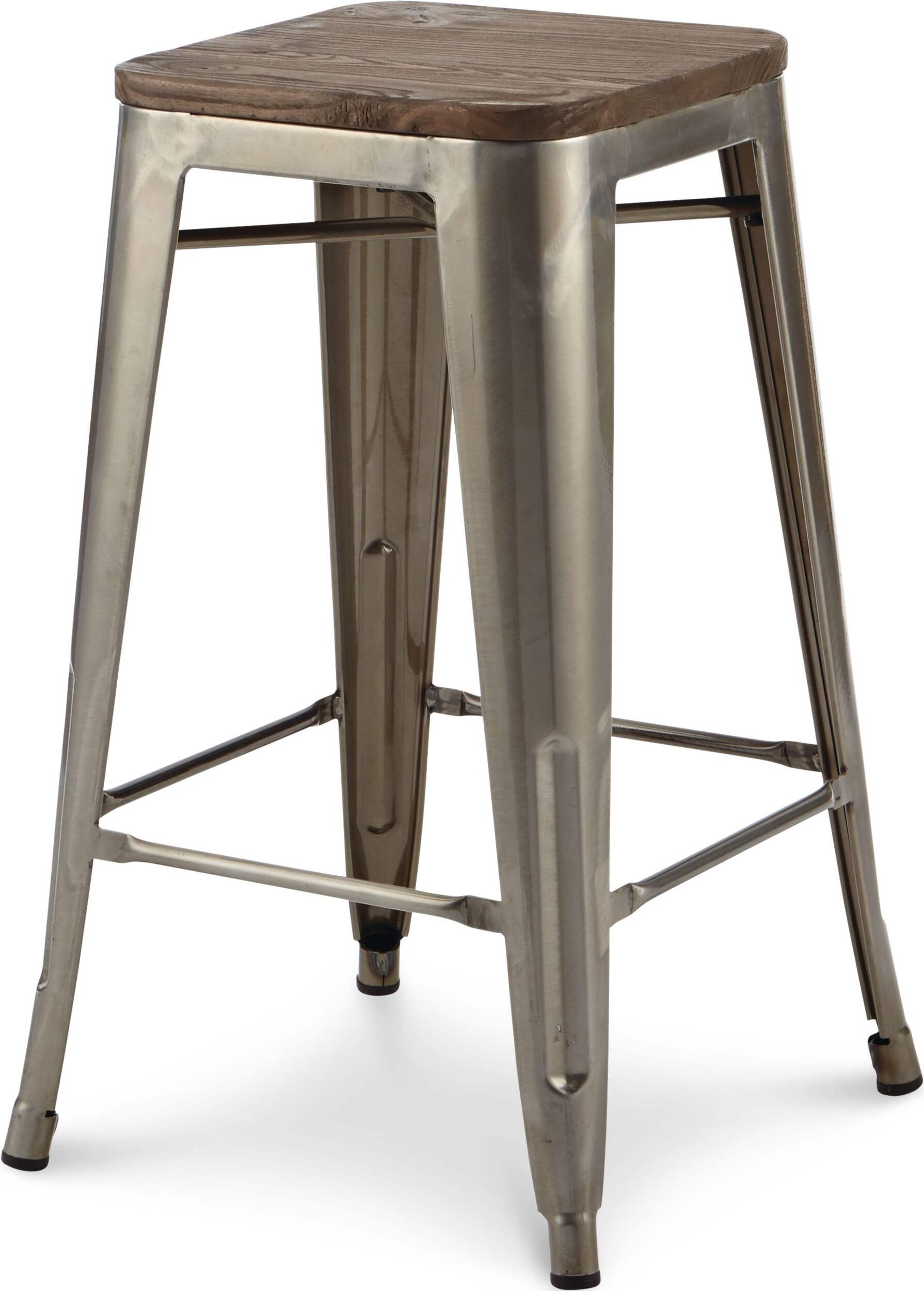 CANVAS Union Metal & Wood Bar Stool (2-Piece Set), Brown Front_Angled_Left