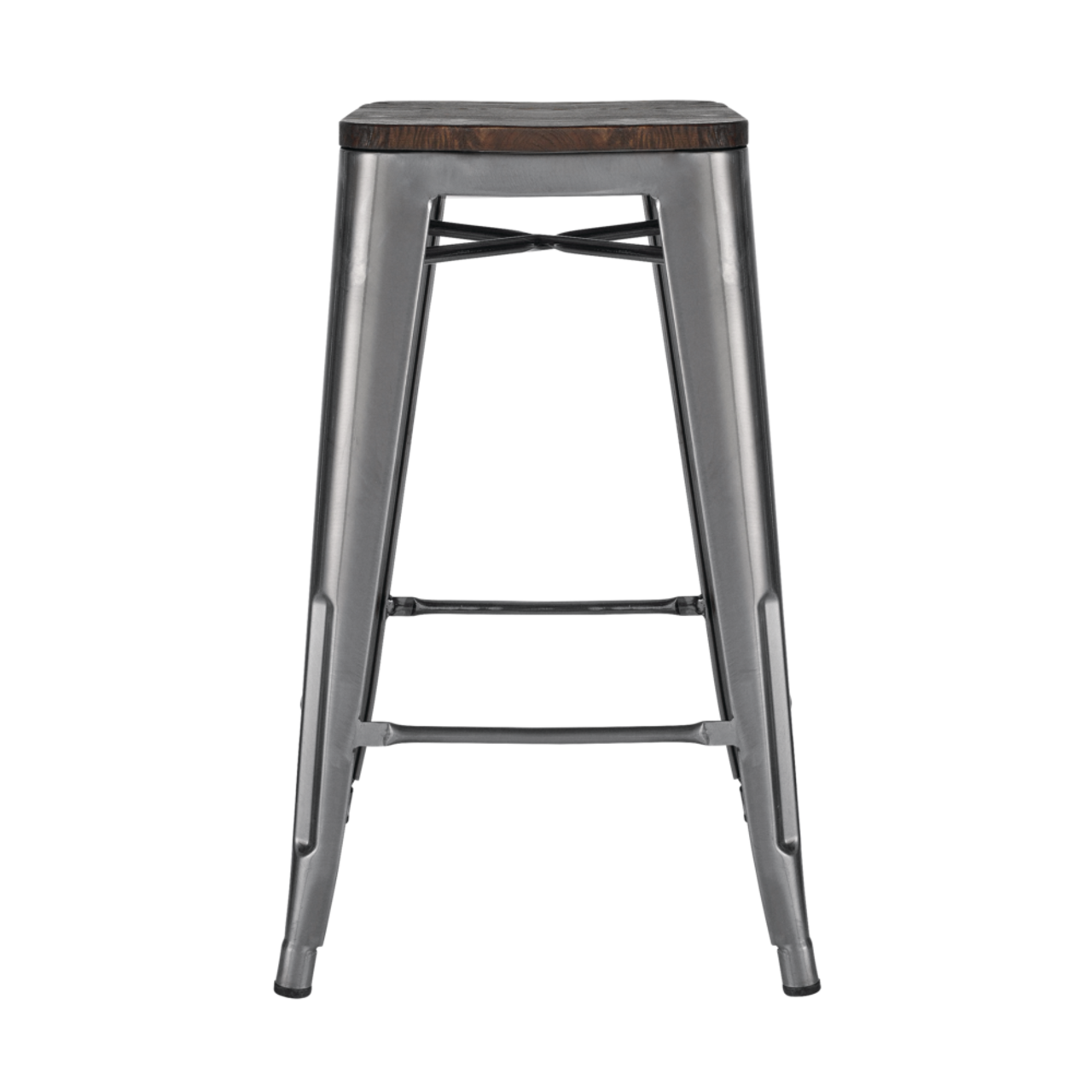 CANVAS Union Metal Wood Bar Stool 2 Piece Set Brown Canadian Tire