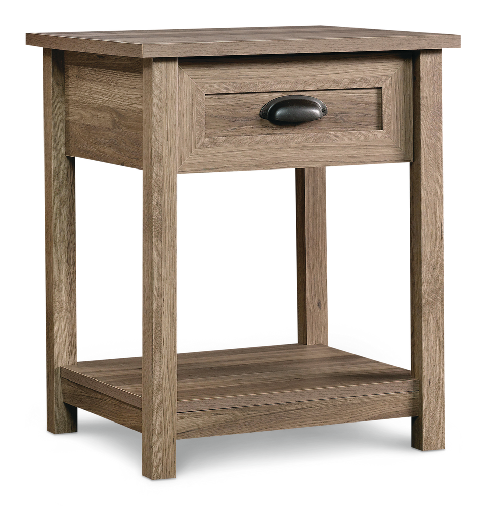 Sauder County Line 1Drawer Sofa Side/End Table With Open Shelf Storage