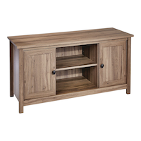Sauder County Line 2-Door TV Stand & Media Storage Console Cabinet, Salt Oak Finish Front_Three_Fourths_Angled_Right