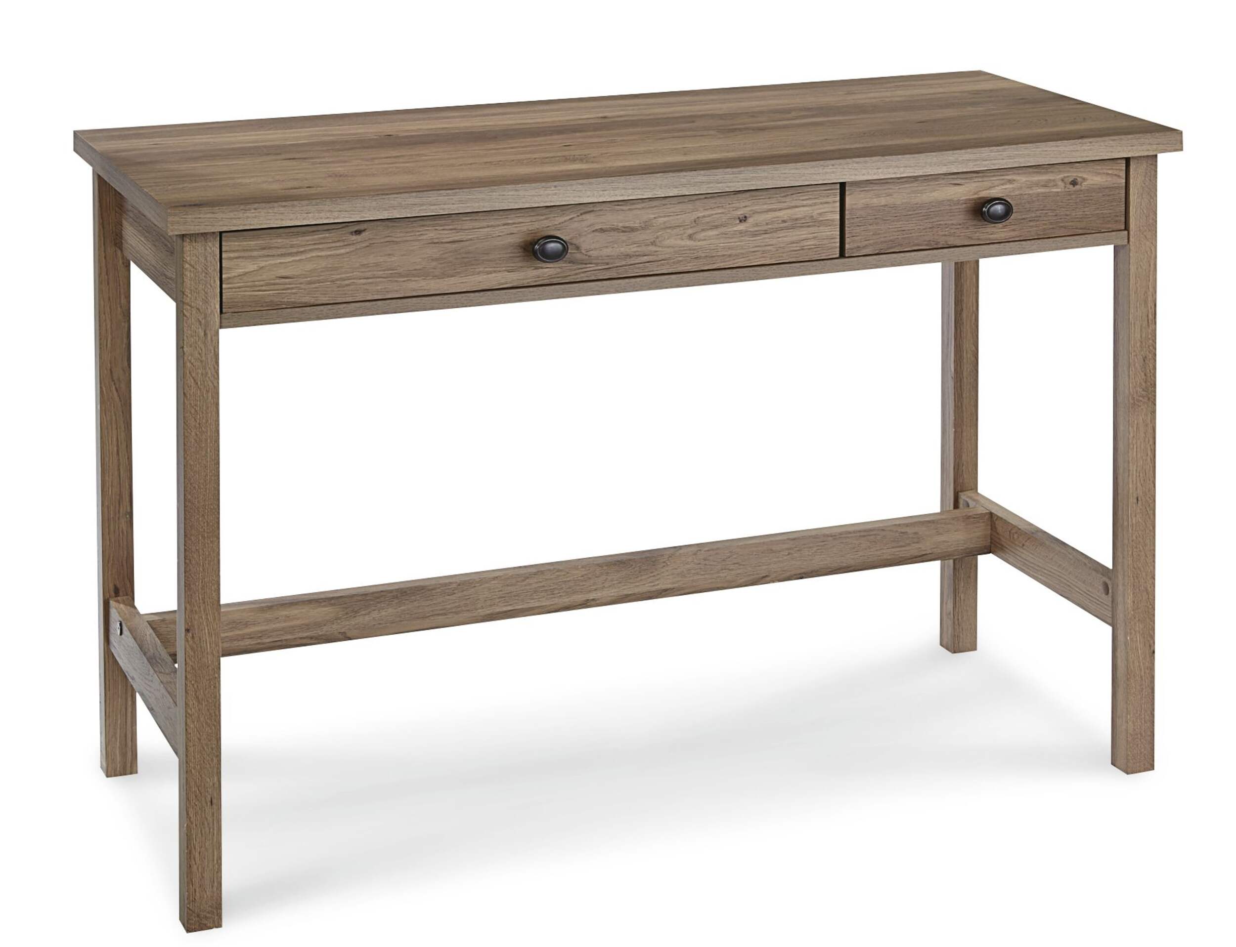 Sauder County Line 2-Drawer Home Office Writing Console Desk/Table, Salt Oak Finish Front_Angled_Right