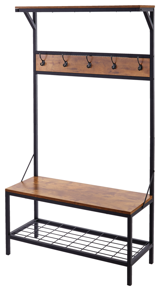 CANVAS Harrison 5Hook Entryway Coat Rack/Hall Tree With Bench & Shoe