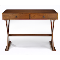 CANVAS Xavier Campaign Desk with 2 Drawers Front_Flat