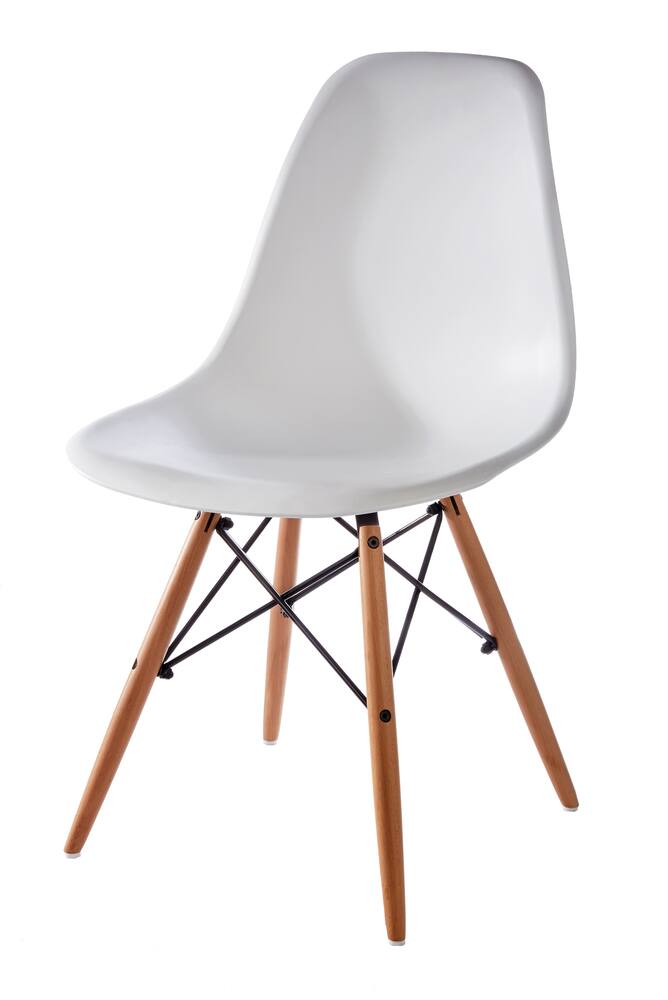 white chair with wood legs