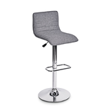 Tabouret de bar rembourré hauteur et dossier réglables CANVAS Finn, gris Front_Angled_Right