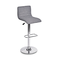 CANVAS Finn Upholstered Bar Stool Adjustable Height & Backrest, Grey Front_Angled_Right