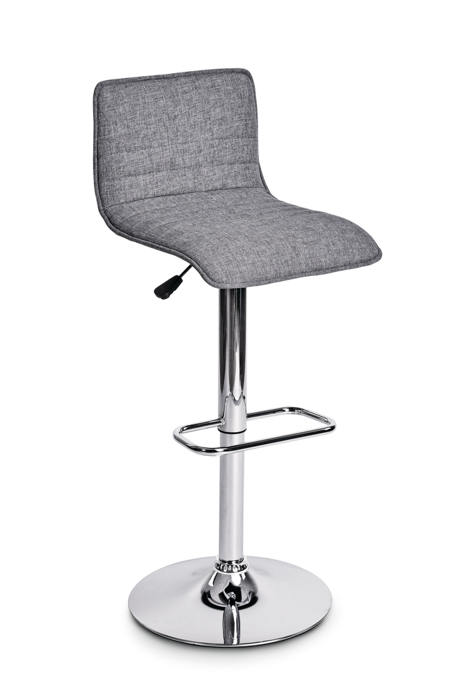 CANVAS Finn Upholstered Bar Stool Adjustable Height & Backrest, Grey