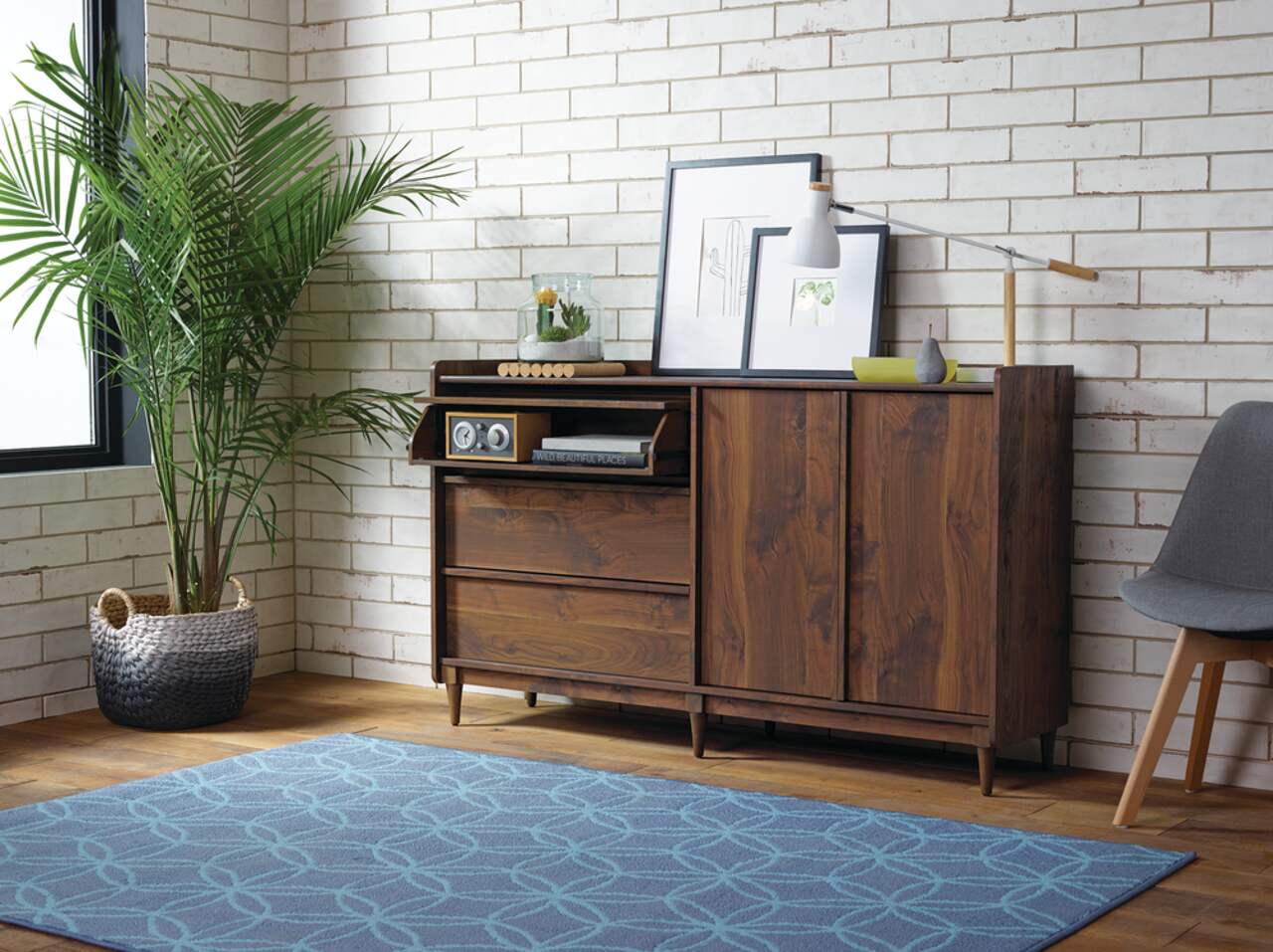 CANVAS Anderson 2 Door 3 Drawer Credenza Storage Cabinet Walnut Finish Canadian Tire