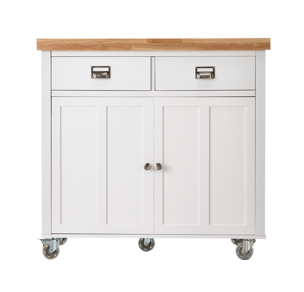 CANVAS Mayfield Wood Top Kitchen Utility Storage Cart/Island With