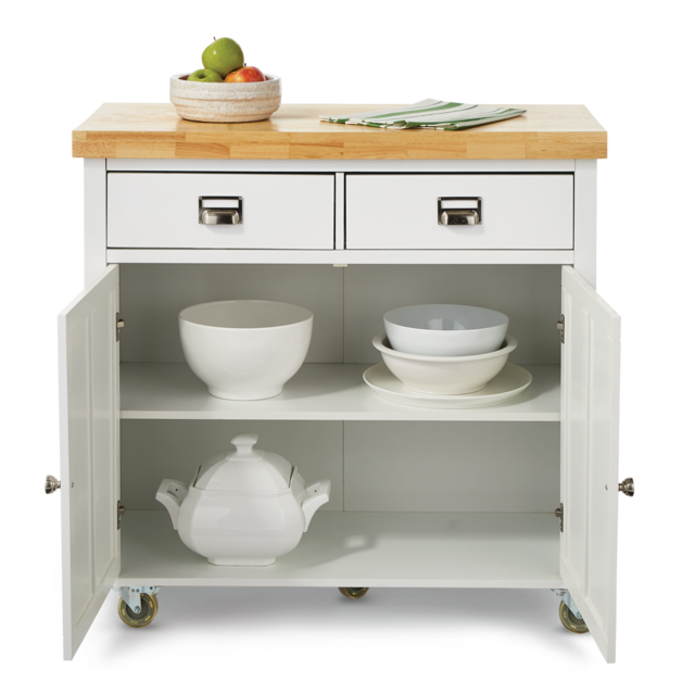 CANVAS Mayfield Wood Top Kitchen Utility Storage Cart/Island With