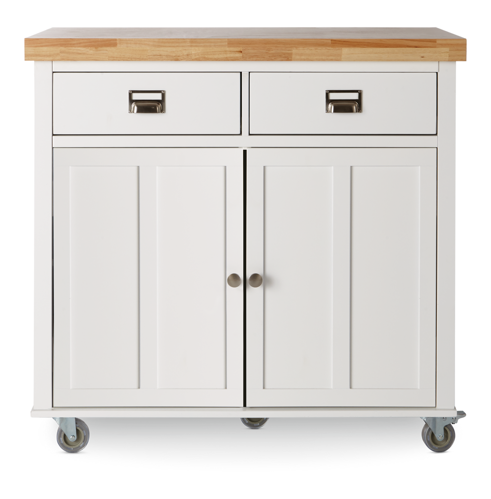 CANVAS Mayfield Wood Top Kitchen Utility Storage Cart/Island With
