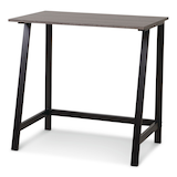 For Living Student/Small Space Office Computer Desk With Metal Frame, Wood Grain Finish Front_Angled_Left