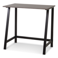 For Living Student/Small Space Office Computer Desk With Metal Frame, Wood Grain Finish Front_Angled_Left