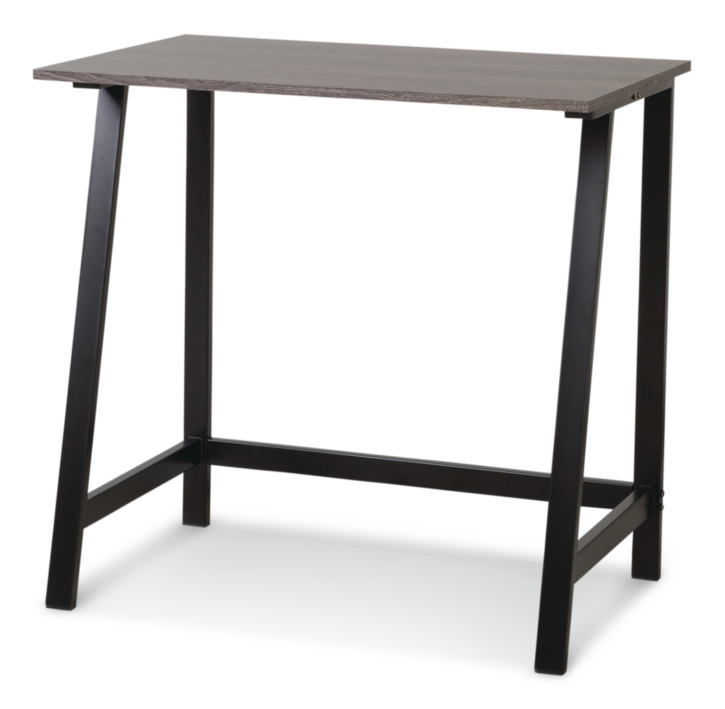 For Living Student/Small Space Office Computer Desk With Metal Frame, Wood Grain Finish Front_Angled_Left