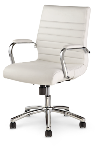 Canvas Blaire Bonded Leather Height, White Computer Chair With Arms