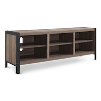 CANVAS Ossington Open Shelf TV Stand & Media Storage Console Cabinet, Salt Oak Finish Front_Three_Fourths_Angled_Right