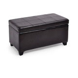 Pouf/banc de rangement rembourré avec couvercle à charnières rembourré For Living, brun espresso Front_Three_Fourths_Angled_Right