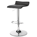 For Living  Chrome & PU Leather Counter/Bar Stool Adjustable Height, Black Front_Angled_Left