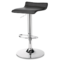 Tabouret de comptoir/bar For Living, noir, en similicuir et chrome à hauteur réglable Front_Angled_Left