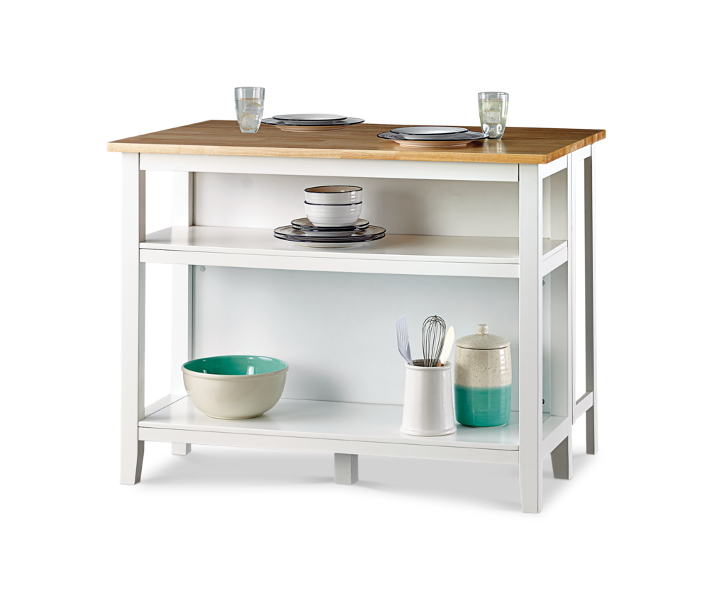 For Living Wood Top Open Shelf Kitchen Storage Island With Folding Leaf   For Living K Itchen Island With Folding Leaf 6f63c91a 0171 4907 B9d2 52be6baf07ba 