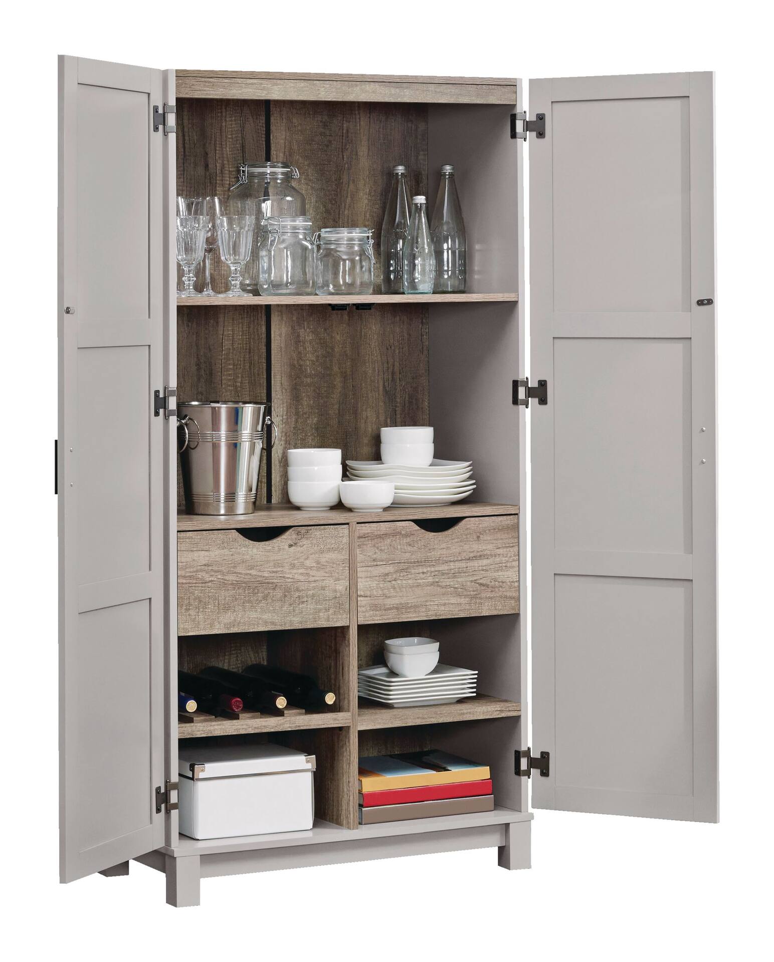 CANVAS Camden 2 Door Shaker Style Storage Pantry Cabinet Grey Canadian Tire