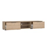 Tvilum Match 2-Drawer TV Stand with 2 Shelves, Jackson Hickory Front_Three_Fourths_Angled_Right